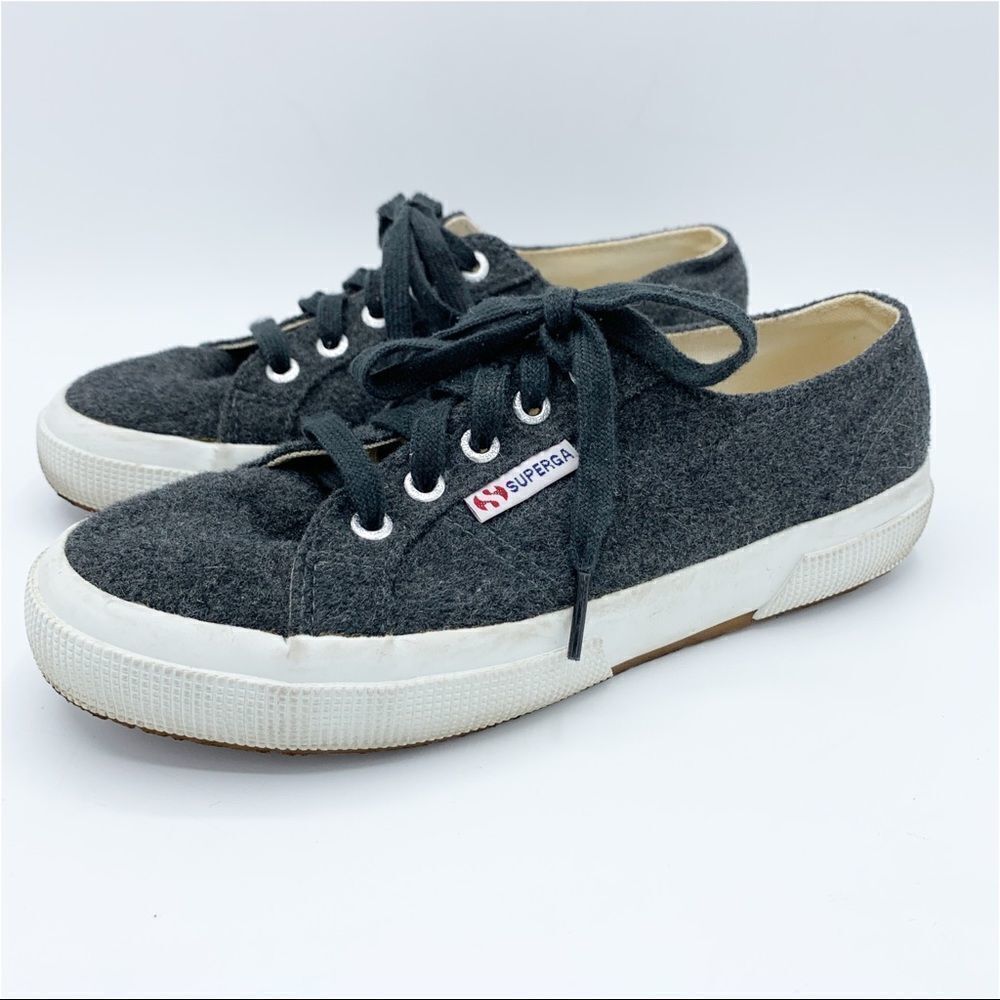 Superga Women's 2750 Grey Wool Low Top Lace-up Sneakers Women’s 7 Men’s 5.5